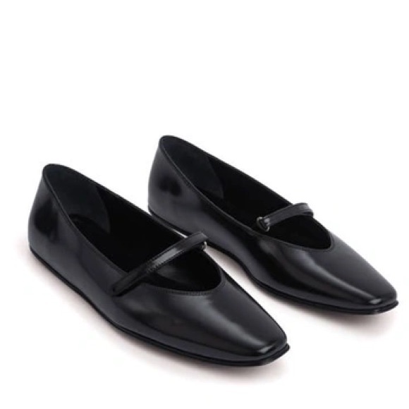 BY FAR Shoes - BY FAR Black Patent Mary Jane Flats with Slim Strap